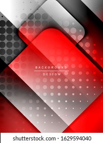 Rounded squares shapes composition geometric abstract background. 3D shadow effects and fluid gradients. Modern overlapping forms. Vector Illustration For Wallpaper, Banner, Background, Card, Book