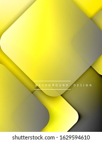 Rounded squares shapes composition geometric abstract background. 3D shadow effects and fluid gradients. Modern overlapping forms. Vector Illustration For Wallpaper, Banner, Background, Card, Book