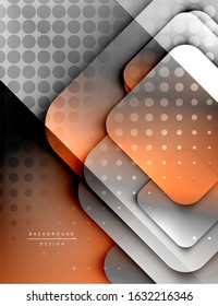 Los cuadrados redondeados forman el fondo abstracto geométrico de la composición. efectos de sombra 3D y gradientes de fluido. Formularios superpuestos modernos. Ilustración vectorial para papel de escritorio, pancarta, fondo, tarjeta, libro