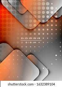Los cuadrados redondeados forman el fondo abstracto geométrico de la composición. efectos de sombra 3D y gradientes de fluido. Formularios superpuestos modernos. Ilustración vectorial para papel de escritorio, pancarta, fondo, tarjeta, libro