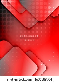 Los cuadrados redondeados forman el fondo abstracto geométrico de la composición. efectos de sombra 3D y gradientes de fluido. Formularios superpuestos modernos. Ilustración vectorial para papel de escritorio, pancarta, fondo, tarjeta, libro