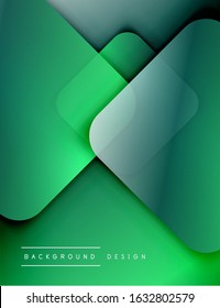 Rounded squares shapes composition geometric abstract background. 3D shadow effects and fluid gradients. Modern overlapping forms. Vector Illustration For Wallpaper, Banner, Background, Card, Book