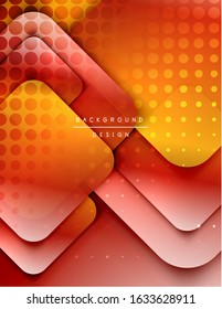 Rounded squares shapes composition geometric abstract background. 3D shadow effects and fluid gradients. Modern overlapping forms. Vector Illustration For Wallpaper, Banner, Background, Card, Book