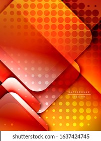 Rounded squares shapes composition geometric abstract background. 3D shadow effects and fluid gradients. Modern overlapping forms. Vector Illustration For Wallpaper, Banner, Background, Card, Book