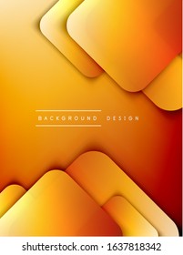 Rounded squares shapes composition geometric abstract background. 3D shadow effects and fluid gradients. Modern overlapping forms. Vector Illustration For Wallpaper, Banner, Background, Card, Book