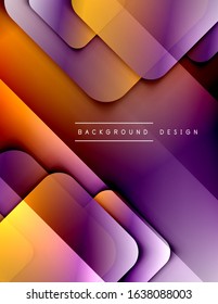 Rounded squares shapes composition geometric abstract background. 3D shadow effects and fluid gradients. Modern overlapping forms. Vector Illustration For Wallpaper, Banner, Background, Card, Book