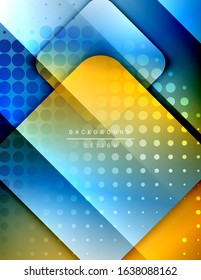 Rounded squares shapes composition geometric abstract background. 3D shadow effects and fluid gradients. Modern overlapping forms. Vector Illustration For Wallpaper, Banner, Background, Card, Book