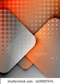 Rounded squares shapes composition geometric abstract background. 3D shadow effects and fluid gradients. Modern overlapping forms. Vector Illustration For Wallpaper, Banner, Background, Card, Book