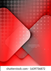 Los cuadrados redondeados forman el fondo abstracto geométrico de la composición. efectos de sombra 3D y gradientes de fluido. Formularios superpuestos modernos. Ilustración vectorial para papel de escritorio, pancarta, fondo, tarjeta, libro