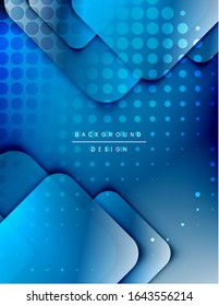 Los cuadrados redondeados componen el fondo abstracto geométrico. Efectos de sombra 3D y gradientes de fluido. Formularios solapados modernos. Ilustración vectorial para papel tapiz, pancarta, fondo, tarjeta, libro
