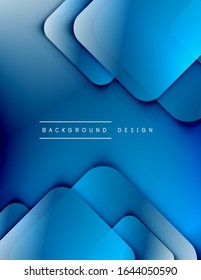 Rounded squares shapes composition geometric abstract background. 3D shadow effects and fluid gradients. Modern overlapping forms. Vector Illustration For Wallpaper, Banner, Background, Card, Book