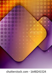 Los cuadrados redondeados componen el fondo abstracto geométrico. Efectos de sombra 3D y gradientes de fluido. Formularios solapados modernos. Ilustración vectorial para papel tapiz, pancarta, fondo, tarjeta, libro
