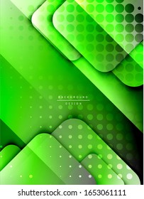 Rounded squares shapes composition geometric abstract background. 3D shadow effects and fluid gradients. Modern overlapping forms. Vector Illustration For Wallpaper, Banner, Background, Card, Book