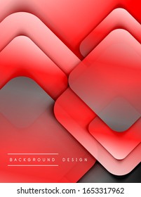 Rounded squares shapes composition geometric abstract background. 3D shadow effects and fluid gradients. Modern overlapping forms. Vector Illustration For Wallpaper, Banner, Background, Card, Book