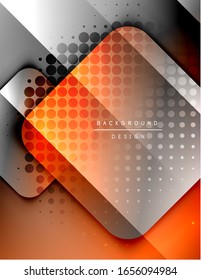 Rounded squares shapes composition geometric abstract background. 3D shadow effects and fluid gradients. Modern overlapping forms. Vector Illustration For Wallpaper, Banner, Background, Card, Book