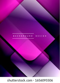 Rounded squares shapes composition geometric abstract background. 3D shadow effects and fluid gradients. Modern overlapping forms. Vector Illustration For Wallpaper, Banner, Background, Card, Book