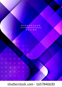 Rounded squares shapes composition geometric abstract background. 3D shadow effects and fluid gradients. Modern overlapping forms. Vector Illustration For Wallpaper, Banner, Background, Card, Book