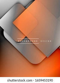 Rounded squares shapes composition geometric abstract background. 3D shadow effects and fluid gradients. Modern overlapping forms. Vector Illustration For Wallpaper, Banner, Background, Card, Book