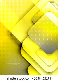 Rounded squares shapes composition geometric abstract background. 3D shadow effects and fluid gradients. Modern overlapping forms. Vector Illustration For Wallpaper, Banner, Background, Card, Book