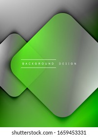 Rounded squares shapes composition geometric abstract background. 3D shadow effects and fluid gradients. Modern overlapping forms. Vector Illustration For Wallpaper, Banner, Background, Card, Book