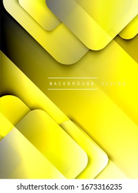 Rounded squares shapes composition geometric abstract background. 3D shadow effects and fluid gradients. Modern overlapping forms. Vector Illustration For Wallpaper, Banner, Background, Card, Book