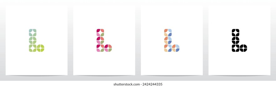 Cuadrados redondeados Azulejos de la estrella Letra Logo Design L