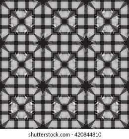 Rounded squares white and black seamless pattern. Geometric vector wallpaper or website background.