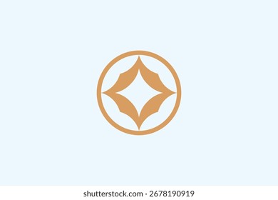 Rounded star tech sign. Communication technology logo design vector template.