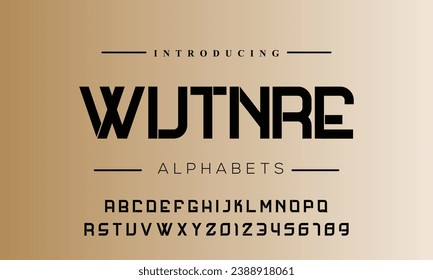 Rounded stencil san serif, alphabet, uppercase letters, typography. Vector illustration.