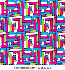 Rounded sticks in a simple pattern, seamless vector background.