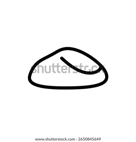 Rounded stone outline sketch. Simple hand-drawn rock or pebble illustration.