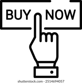 Rounded Stroke Buy Now Icon