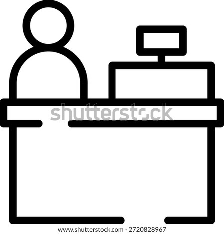 Rounded Stroke Cash Register Icon
