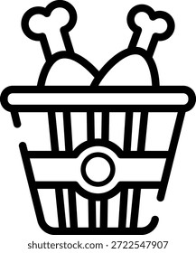 Icono de cubo de pollo de carrera redondeada