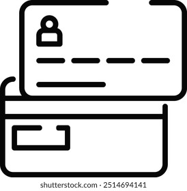 Kredit-Debit-Kartensymbol mit gerundetem Strich