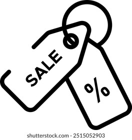 Rounded Stroke Discount Badge Icon