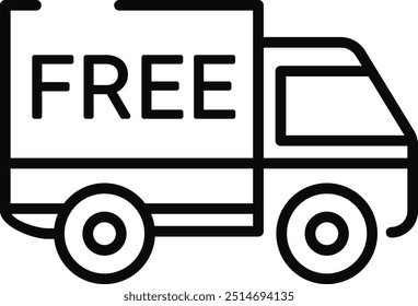 Rounded Stroke Free Shipping Icon