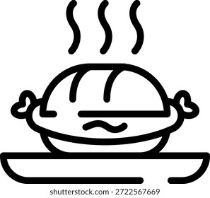 Ícone de Hot Dog com Traço Arredondado
