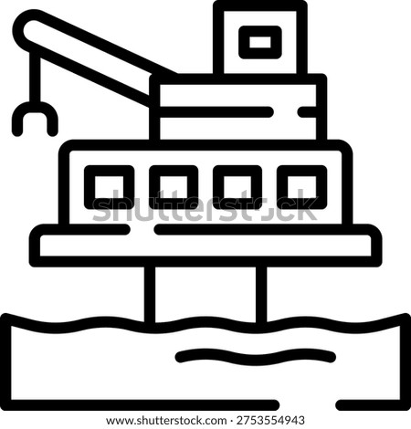 Rounded Stroke Oil Platform Icon