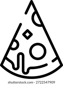 Rounded Stroke Pizza Slice Icon