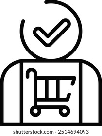 Icono de Completar compra de autoservicio de carrera redondeada