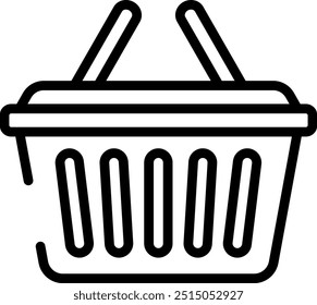 Ícone de Cesta de Compras com Traço Arredondado