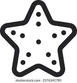 Rounded Stroke Summer Starfish Icon