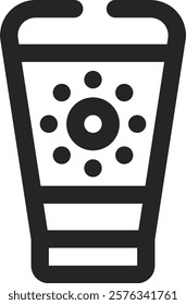 Rounded Stroke Sun Cream Icon