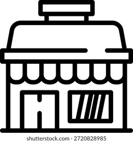 Supermarkt-Symbol für gerundeten Strich