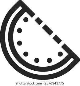 Rounded Stroke Watermelon Slice Icon