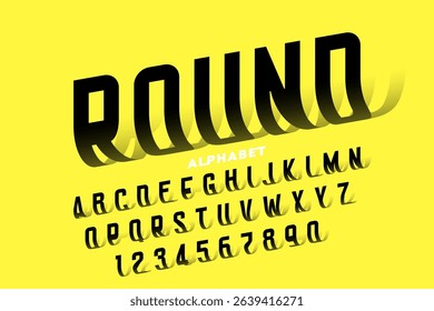 Rounded style font design, alphabet letters and numbers vector illustration