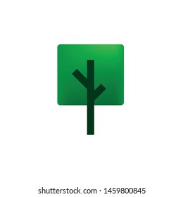rounded suare tree icon logo vector design