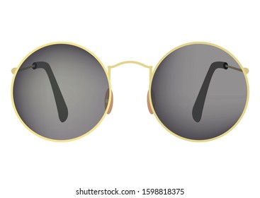 Rounded sunglasses. Black lens sunglasses