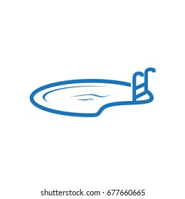 rounded swimming pool icon. isolated on white 

background.  
